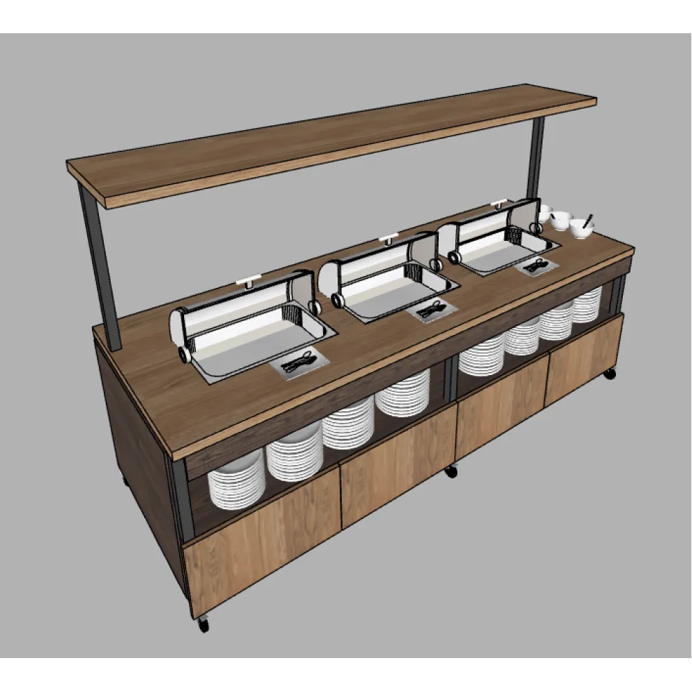 Bain-marie chaud en libre-service sur mesure (BHS-BV1-KAR)