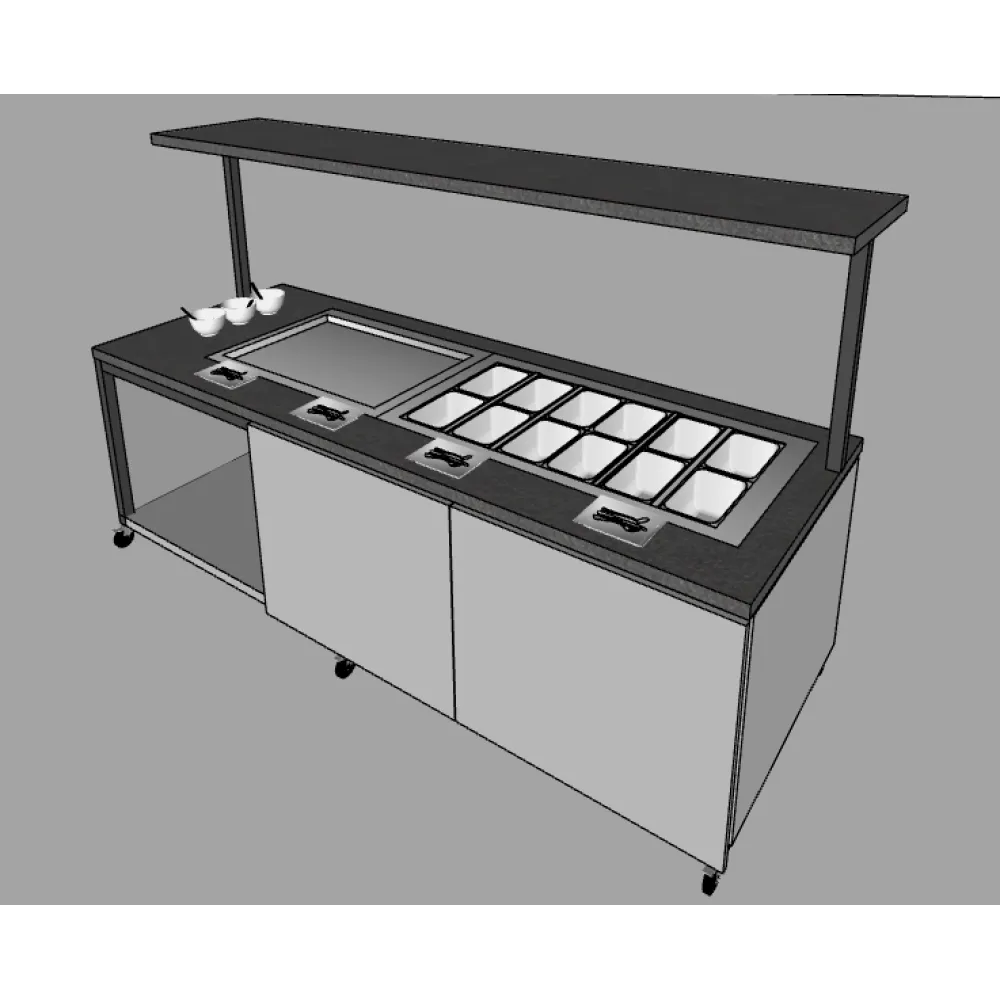 Bain-marie froid et surface réfrigérée en libre-service sur mesure (BHS-BV2-AUK)