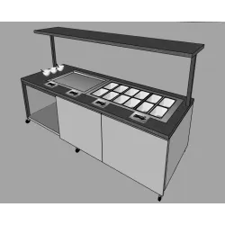 Bain-marie froid et surface réfrigérée en libre-service sur mesure