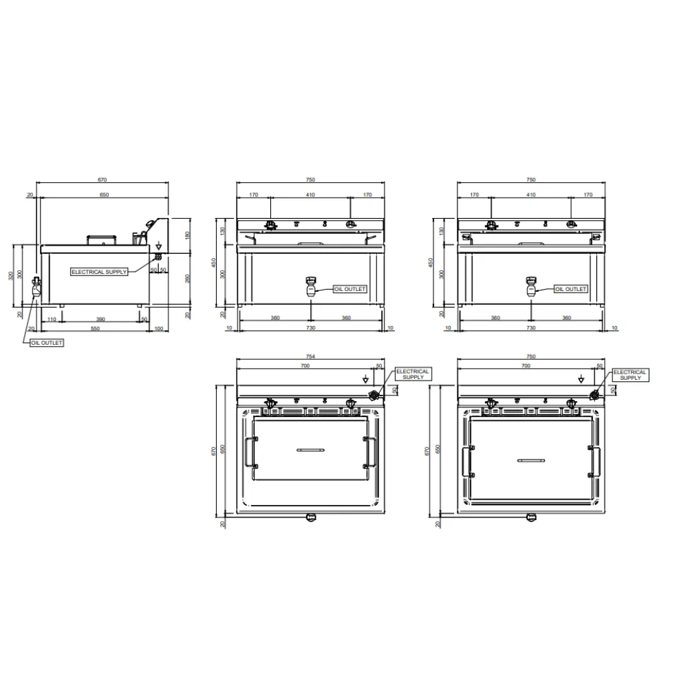 Friteuse électrique EF20BP 18-20L