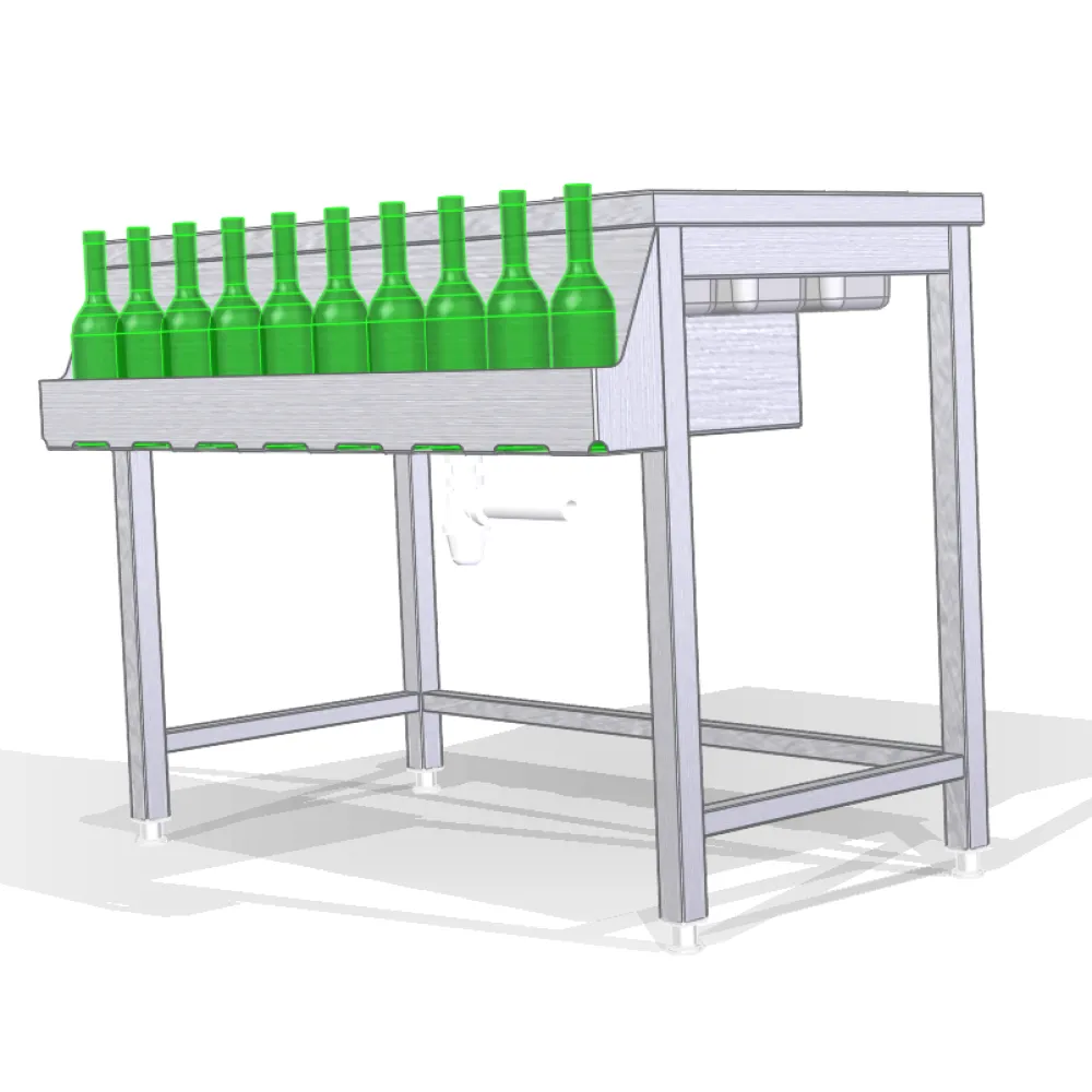 Bar station with basins and bottle racks 1100 (BHS-7009-120/70/90)