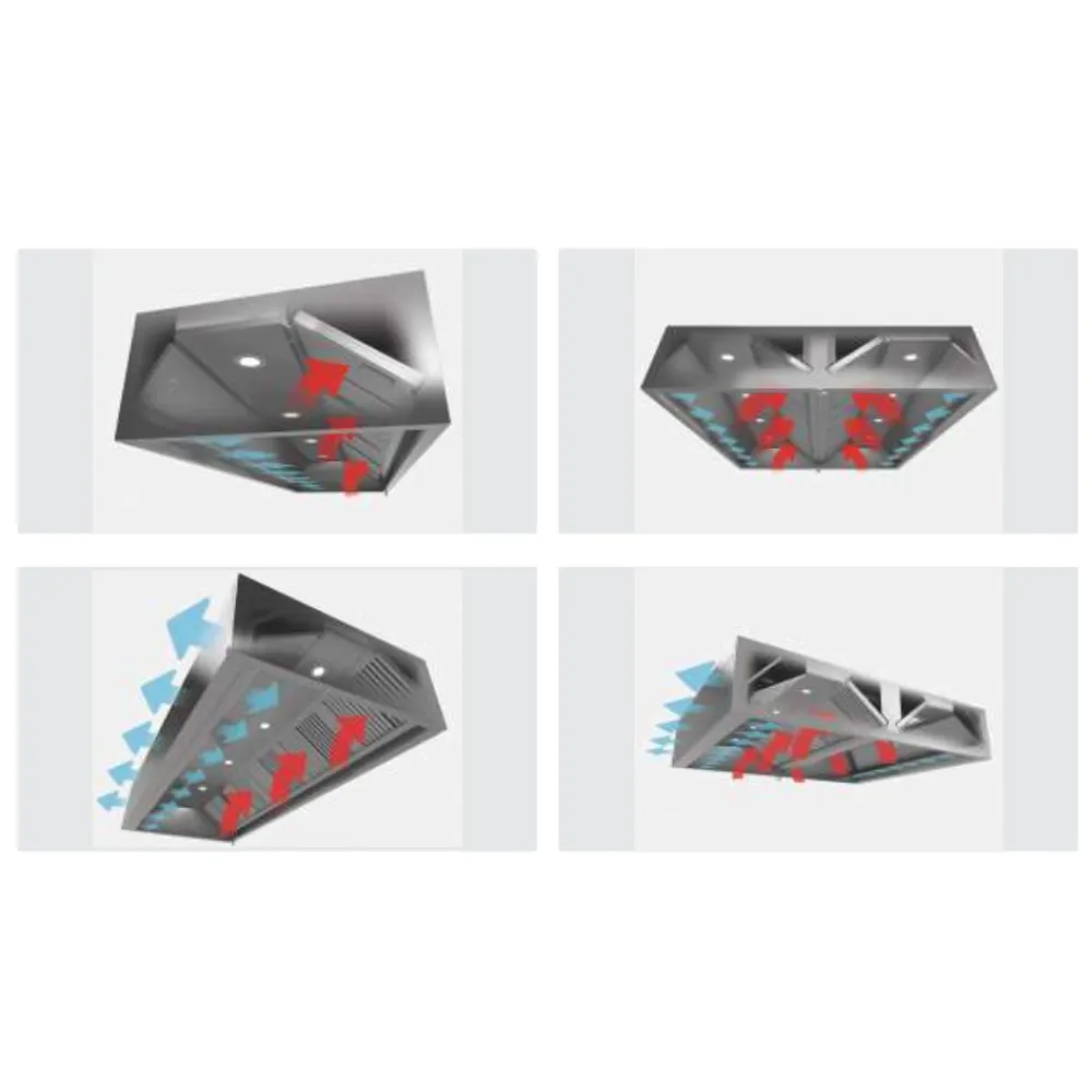 Hotte îlot avec jet d air et apport d air HFCD 1400 (HFCD-140-240-48)