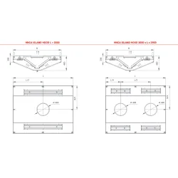 Hotte de ventilation centrale îlot avec filtres HNCA 1400