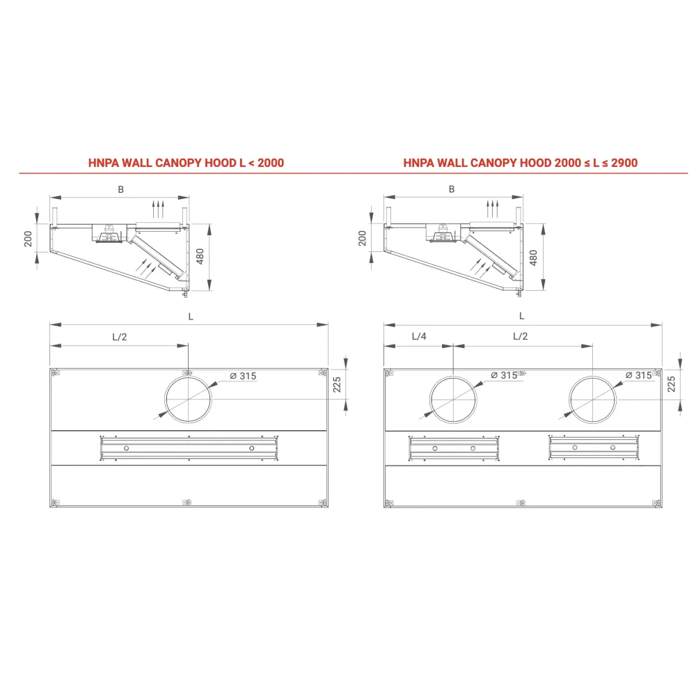 Hotte d'échappement HNPA 600 (HNPA-600-600-480)