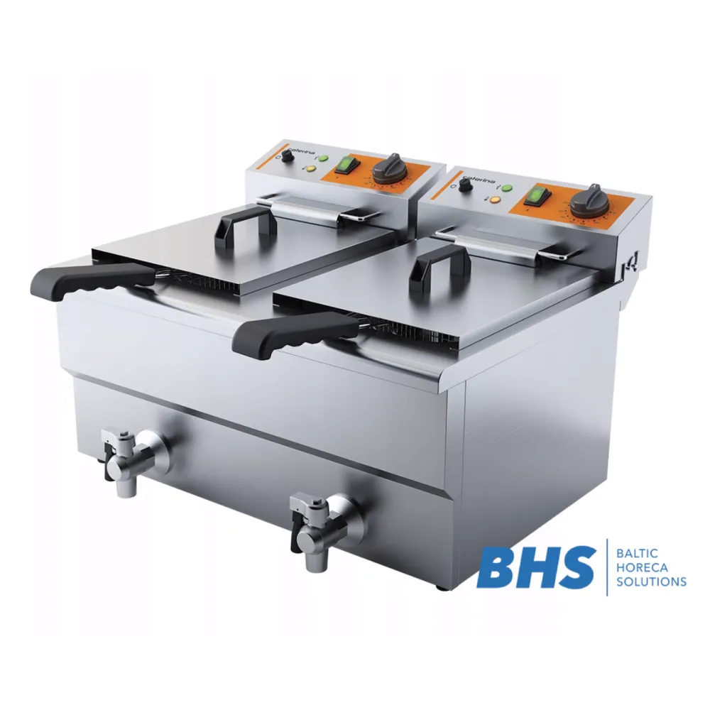 Double deep fryer with tap - 2 x 8 liters (746097)