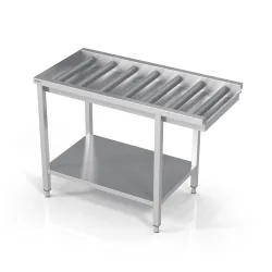 Table à rouleaux avec étagère 800