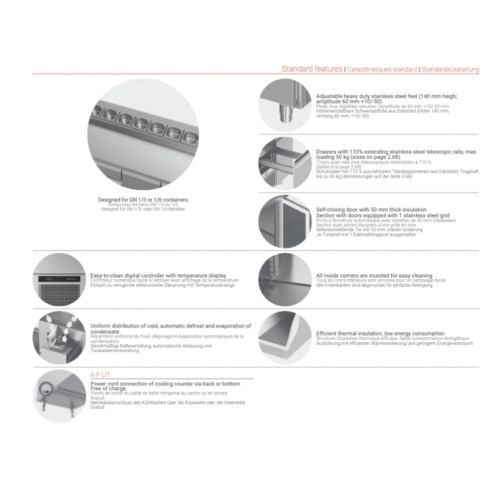 Comptoir saladette P101 940 mm (FS0-E101-94/70/90)