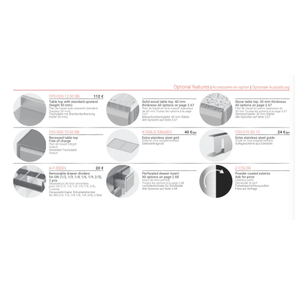 Table réfrigérée avec mécanisme élévateur P303, 1920 mm (FPR-E303-192/70/90)