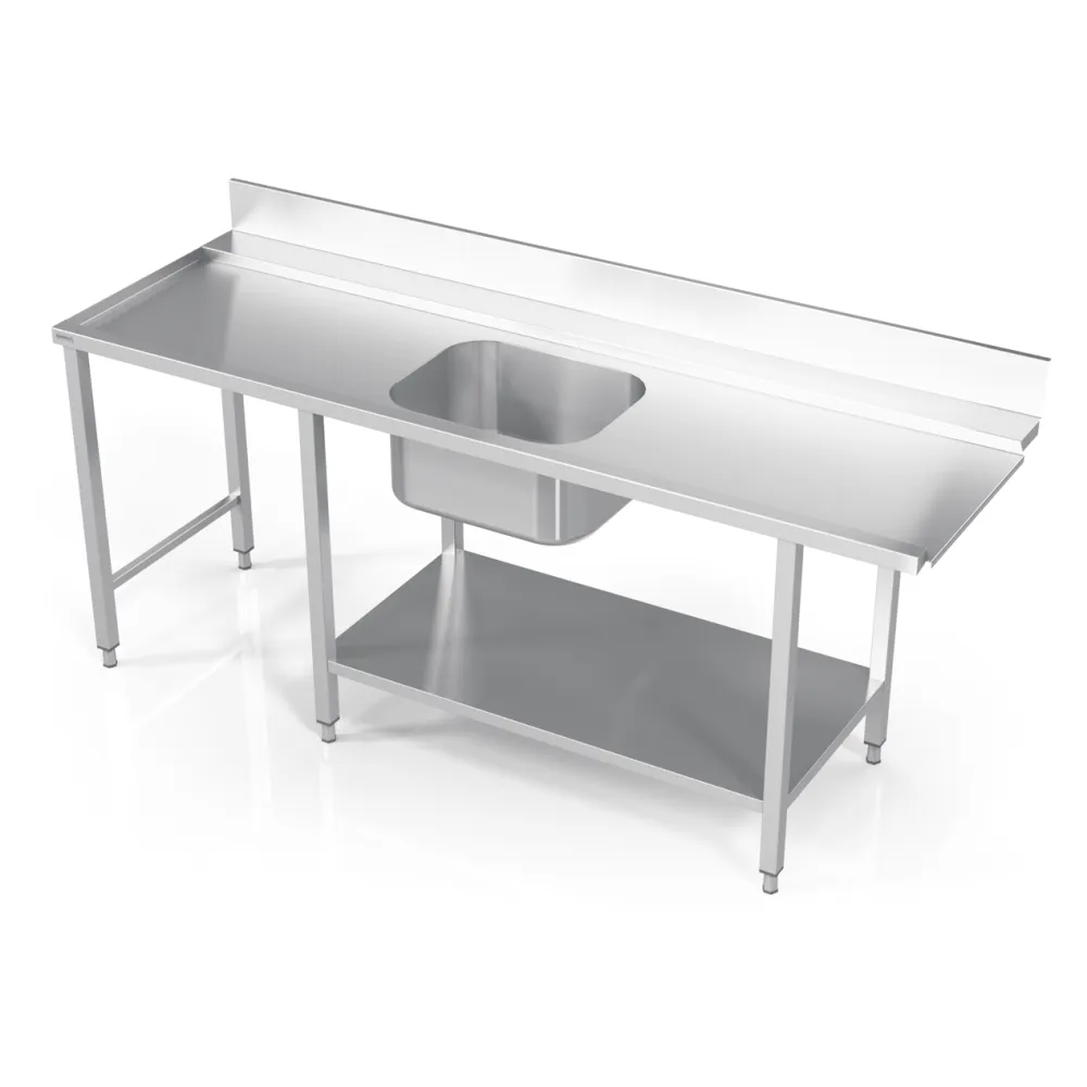 Table to dishwasher with sink and grid shelf MV 1500 (BHS-XVSO-150/70/90)