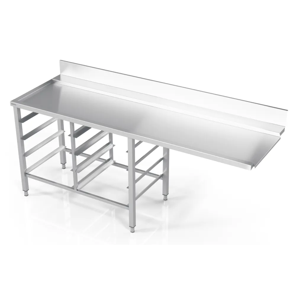 Table en métal après lavage avec 8 tiroirs en dessous 1800 (BHS-BR8-180/70/90)