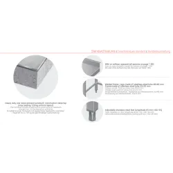 Table avec une surface en acier inoxydable et la grille 400