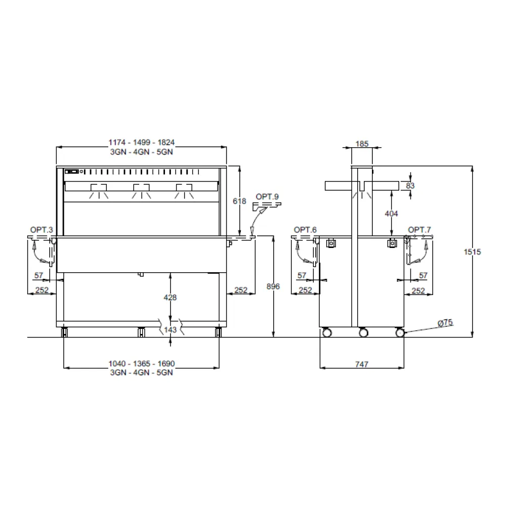 BUFFET RÉFRIGÉRÉ ATHENA 3R/W (01000ATH3FREW)
