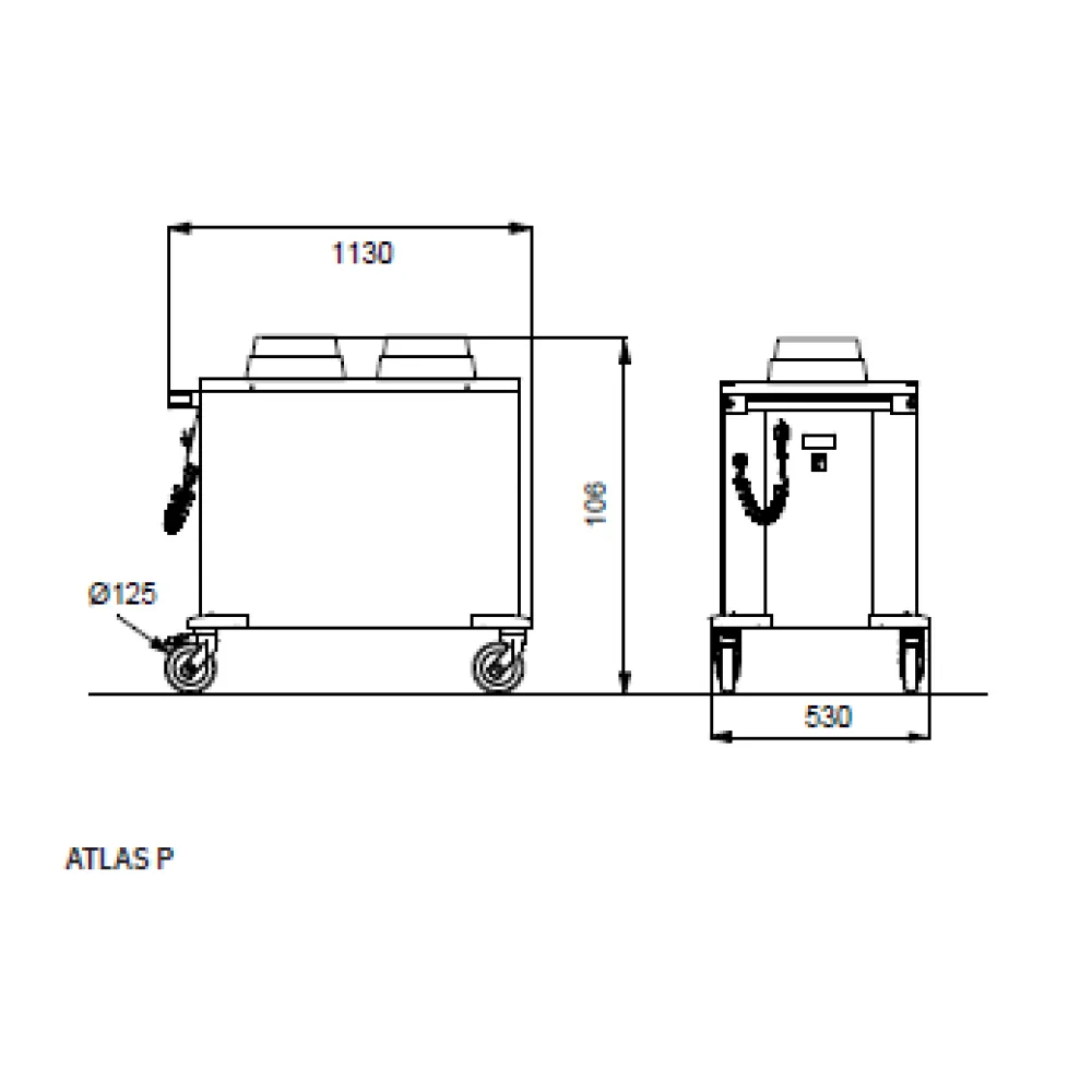 CHARIOT DISTRIBUTEUR D'ASSIETTES CHAUFFANTES ATLAS P 28 (03800SOLL/P)