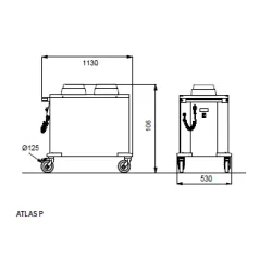 CHARIOT DISTRIBUTEUR D'ASSIETTES CHAUFFANTES ATLAS P 18