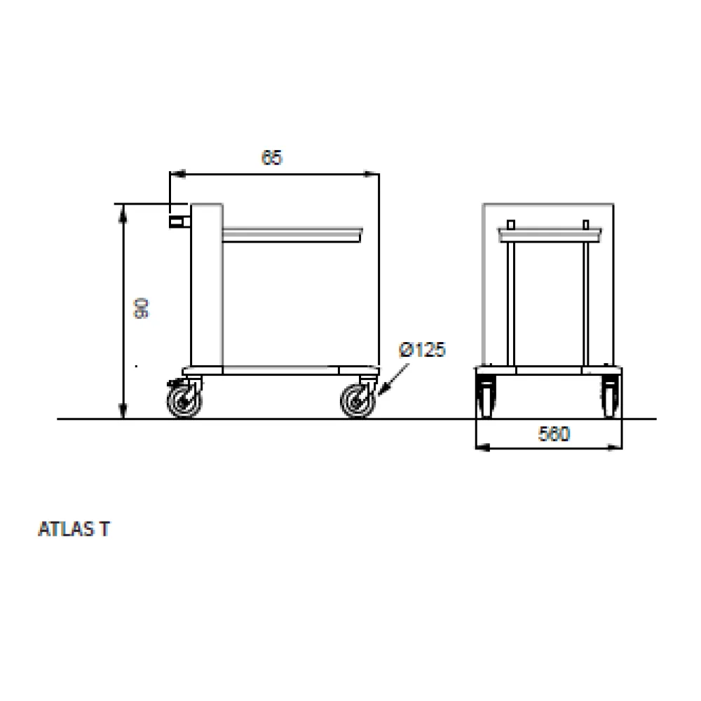CHARIOT DISTRIBUTEUR DE PLATEAUX CHAUFFANTS ATLAS T (03800SOLL/V)