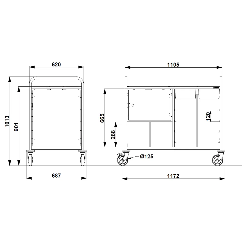 CHARIOT DE NETTOYAGE CLEARACARE (042INCARE/CL)