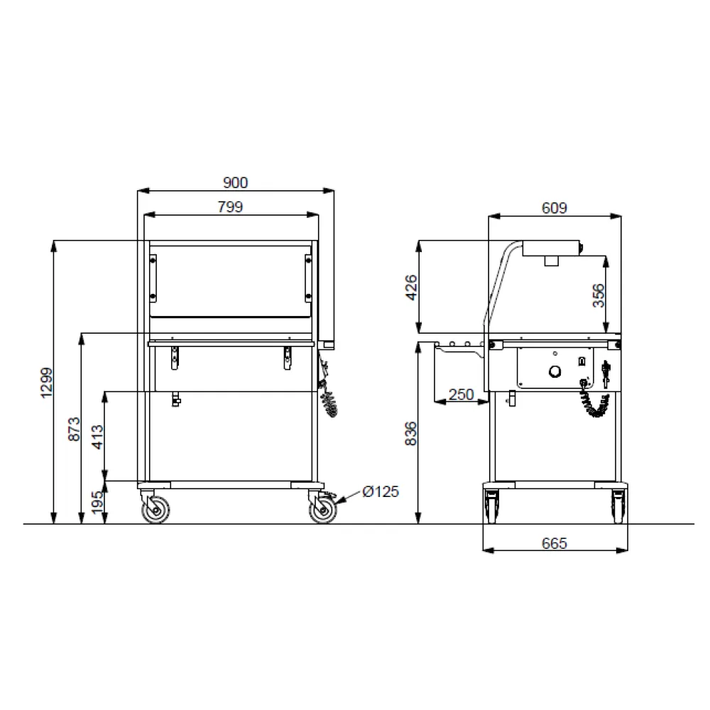 CHARIOT BAIN MARIE AVEC LAMPES HALOGÈNES COMPASS 2 HALO (02000COMP2BM/H)