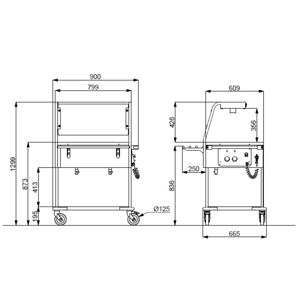 CHARIOT BAIN MARIE AVEC LAMPES HALOGÈNES COMPASS 2 HALO SEP (02000COMP2VSBM/H)