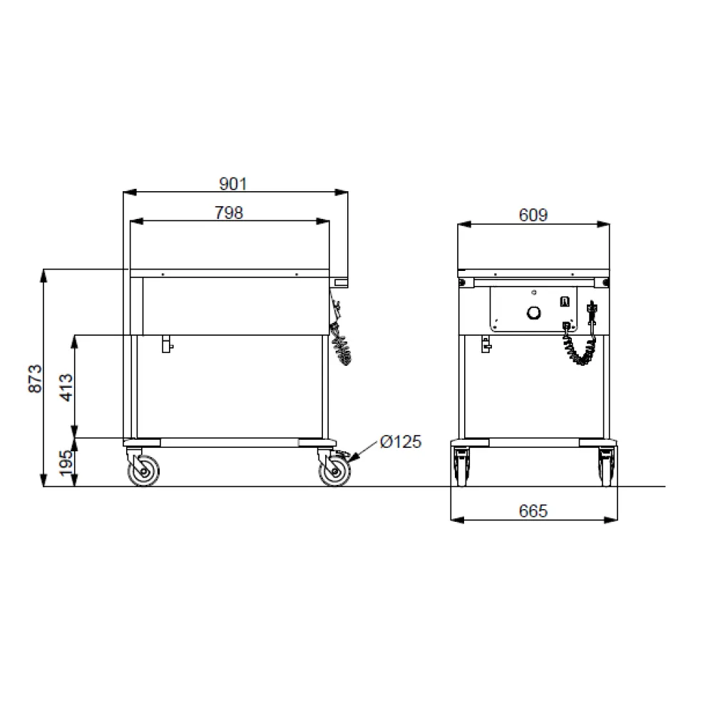 CHARIOT BAIN-MARIE EN ACIER INOXYDABLE COMPASS 2 SEP (02000COMP2VSBM)