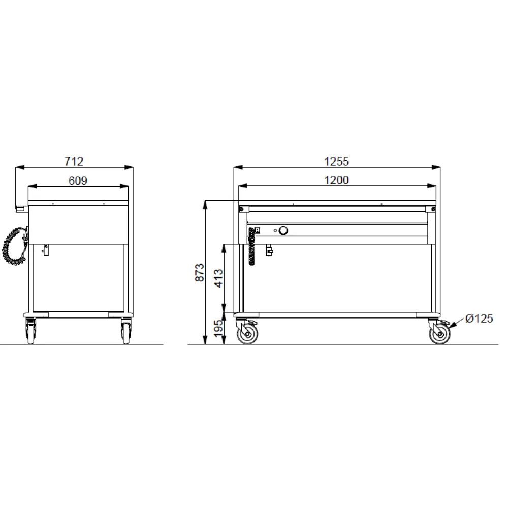 CHARIOT BAIN-MARIE EN ACIER INOXYDABLE COMPASS 3 F (02000COMP3B/FR)