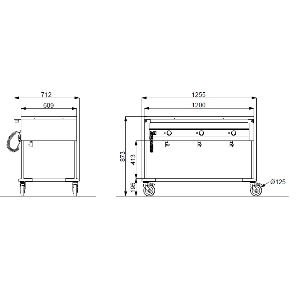 CHARIOT BAIN-MARIE EN ACIER INOXYDABLE COMPASS 3 F SEP (02000COMP3VSB/FR)