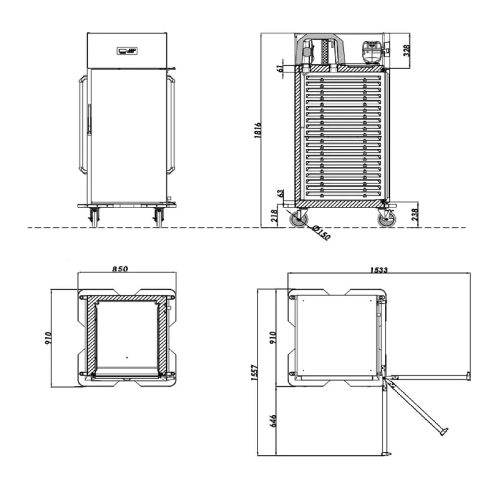 RÉFRIGÉRATEUR SUR ROUES POUR CONTENEURS GN FRIGOVEGA 2 C20 (039FR2/1C15)