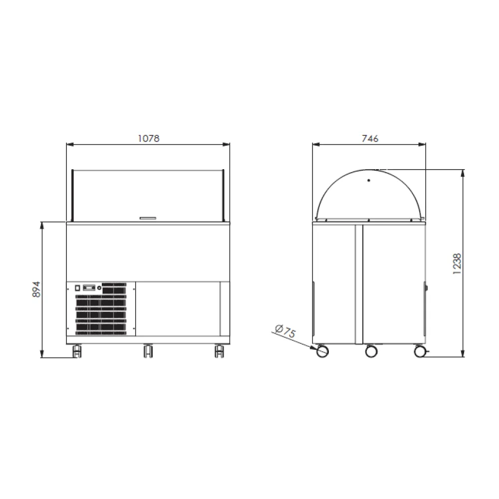 CHARIOT BUFFET GIUNONE REF (01100GIUN/RF)