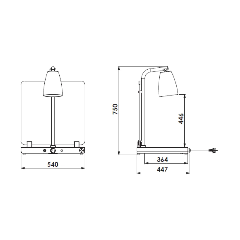 SURFACE CHAUFFANTE AVEC LAMPE INFRAROUGE HELIOS 1/1 FIX P1 (034CRHEL1/1FXP1)