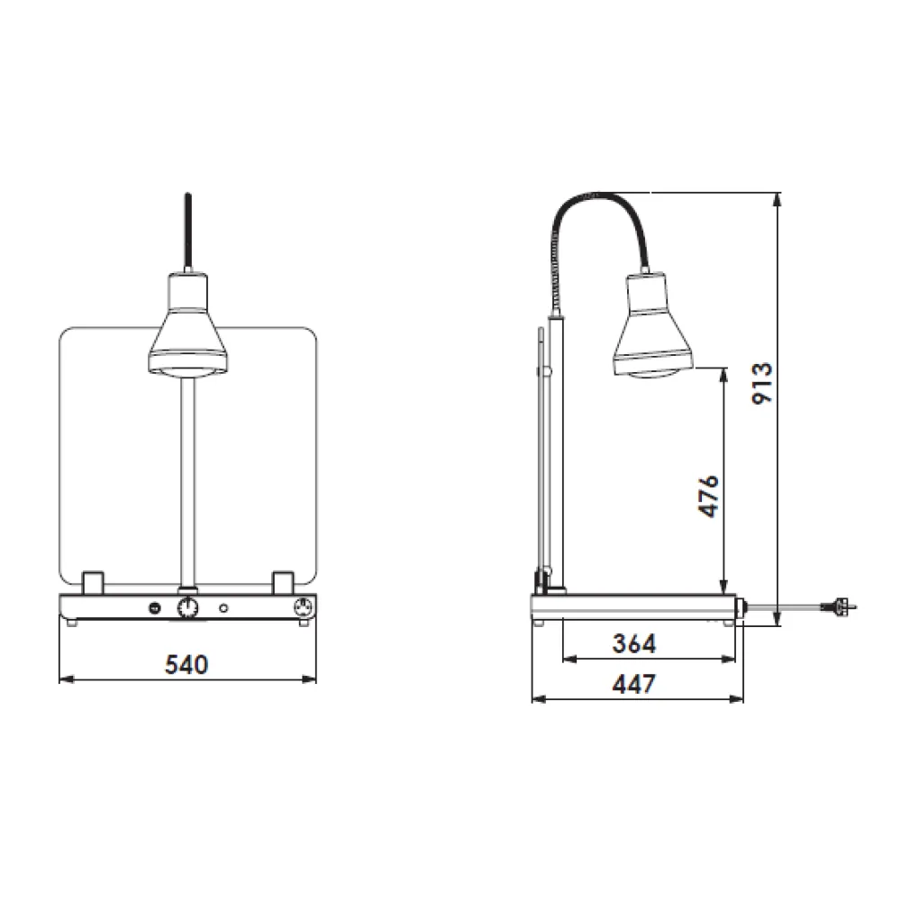 SURFACE CHAUFFANTE AVEC LAMPE INFRAROUGE FLEXIBLE HELIOS 1/1 FLEX P2 (034CRHEL1/1FLP2)