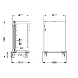 ARMOIRE EN ACIER INOXYDABLE SUR ROULETTES POUR CONTENEURS GN NEUTROVEGA 1 SH C10