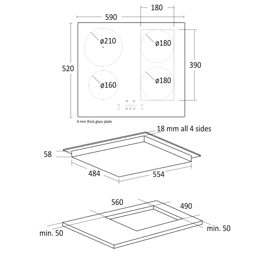 Induction stove hob IKF 60 Flex ( 33058010000IKF60FLEX)