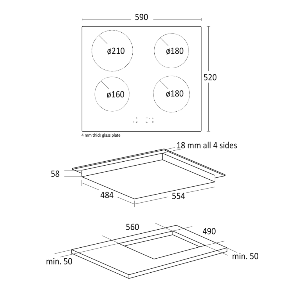 Induction stove hob IKP 60 (33058010000IKP60)