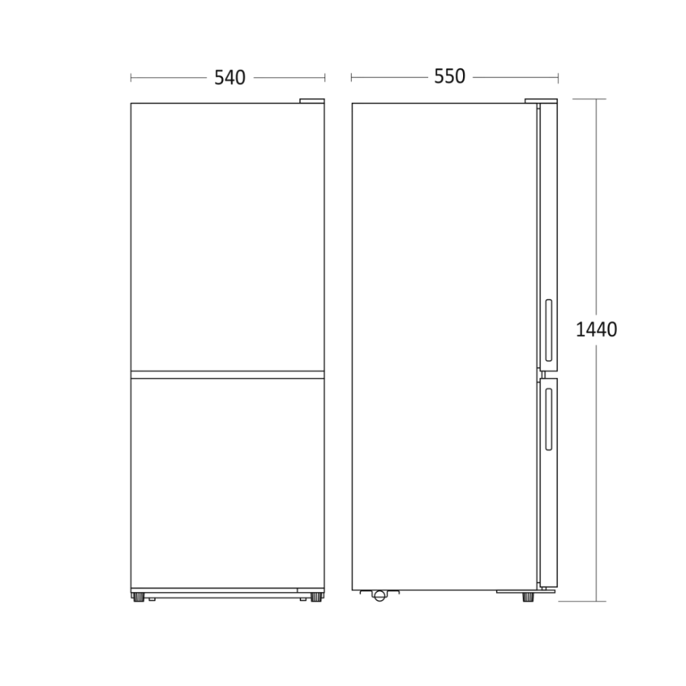 Réfrigérateur combiné 153 L + 52 L SKF 231 W (01030231W10000)
