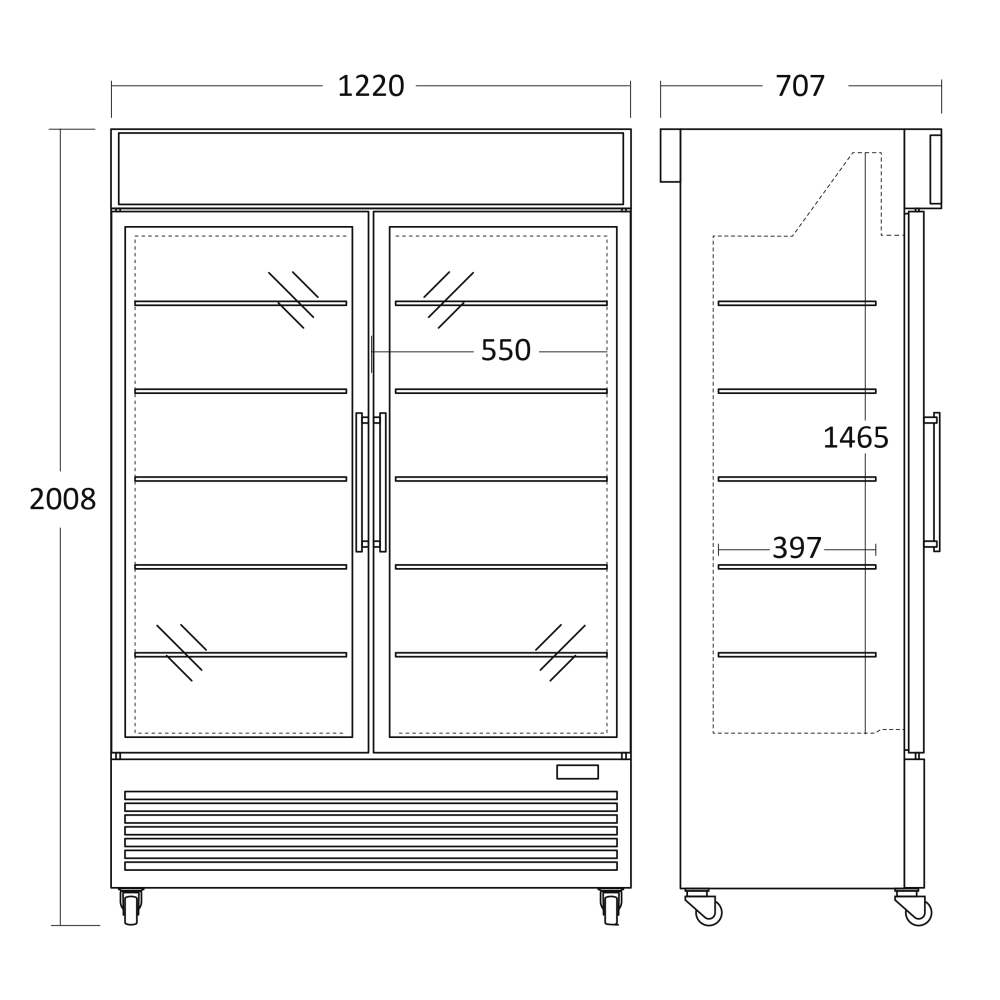 Vitrine congélateur 684 L DF800BE (25324010000DF800BE)