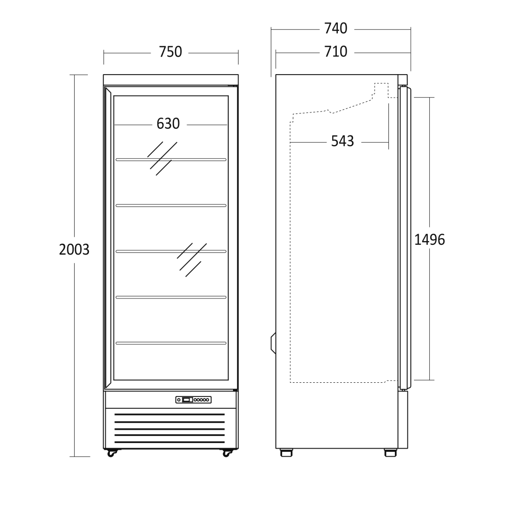 Réfrigérateur vitrine 459 L DC614BB (25311110000DC614BB)