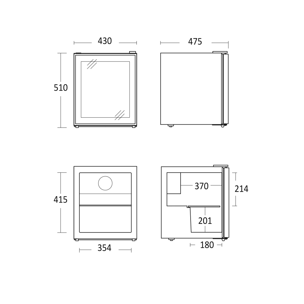 Réfrigérateur-vitrine 48L DC48BB (35311110000DC48BB)