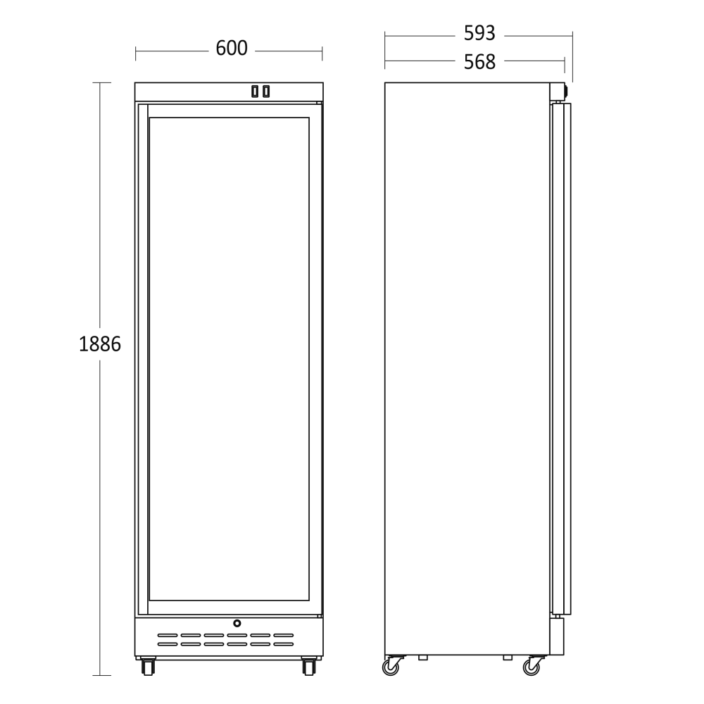 Réfrigérateur vitrine, noir 274 L DC389BD (26311110000DC389BD)