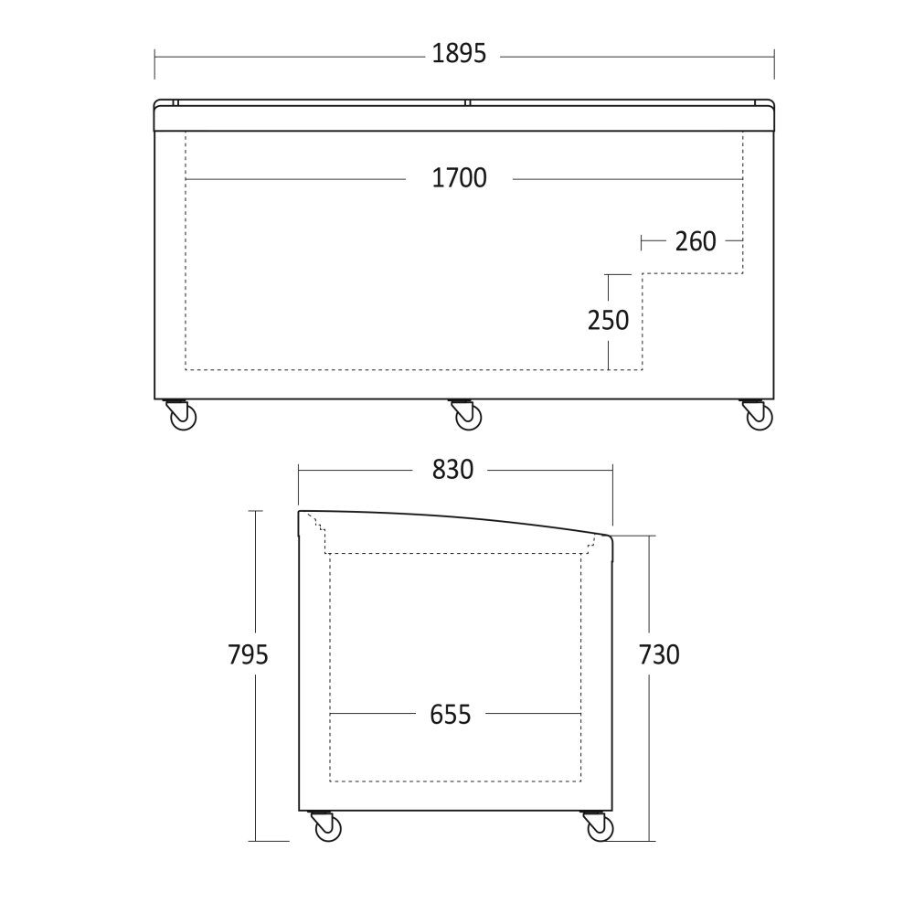 Vitrine de magasin 430L SIF600ADGC (23424410000SIF600ADGC)
