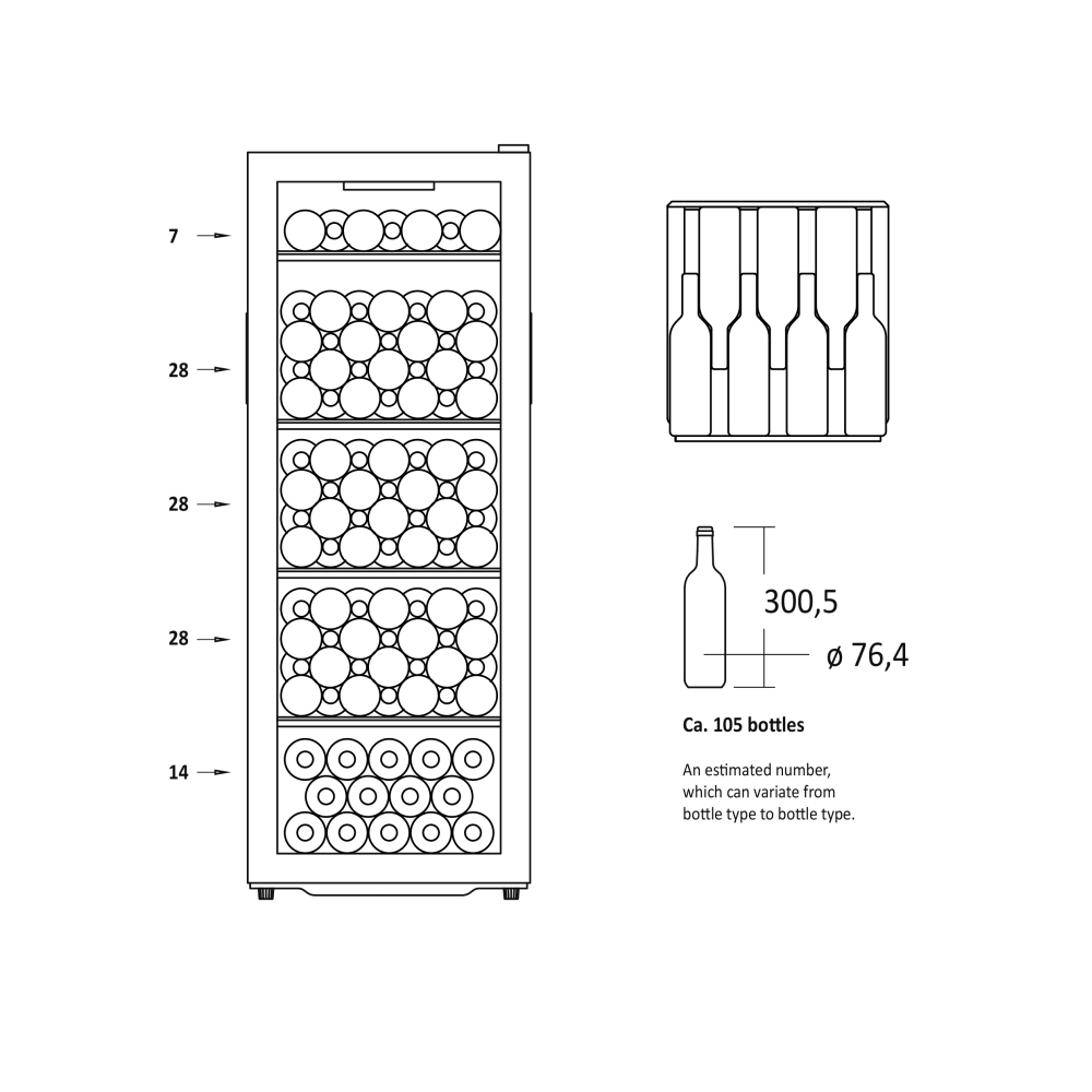 Wine cooler VC105BG (04411810000WC105BG)
