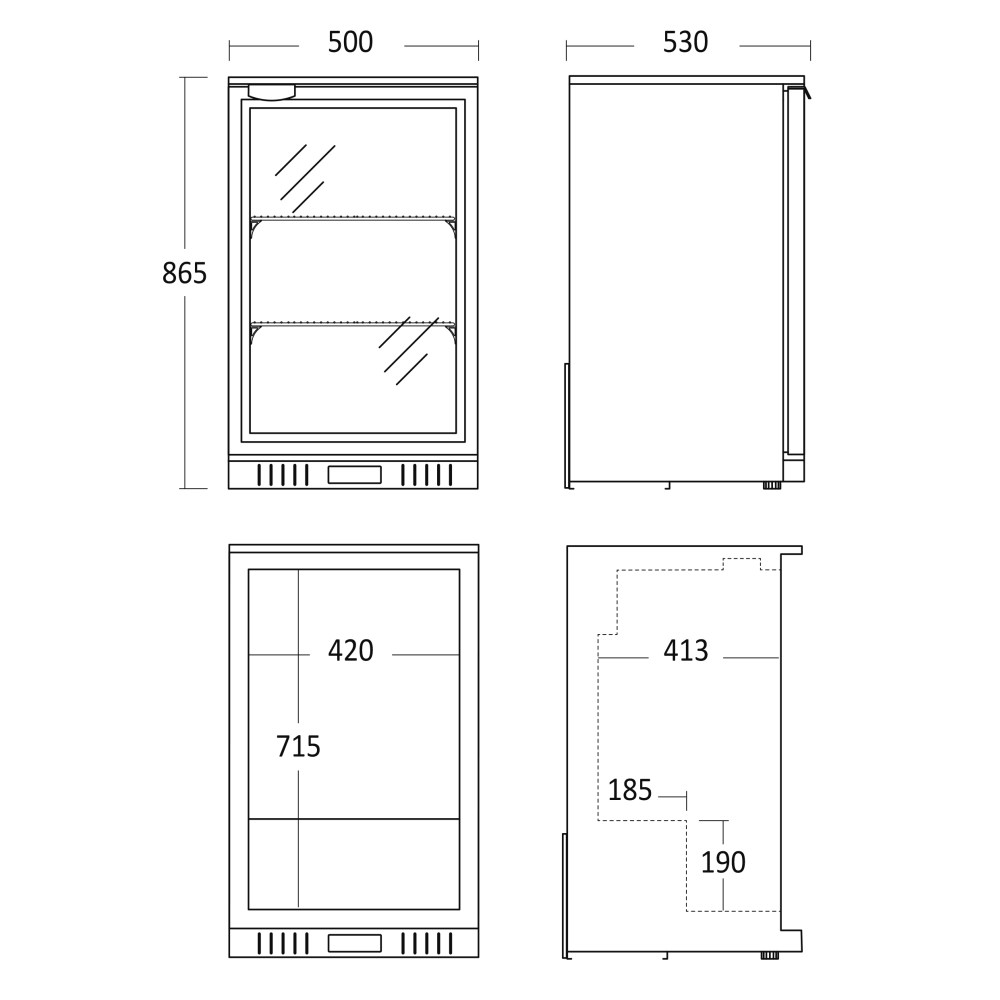 Réfrigérateur-vitrine 86L BB131HBA (26311010000BB131HBA)