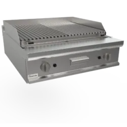 Plaque grill à gaz rainurée avec pierres de lave LQ/BS2BB