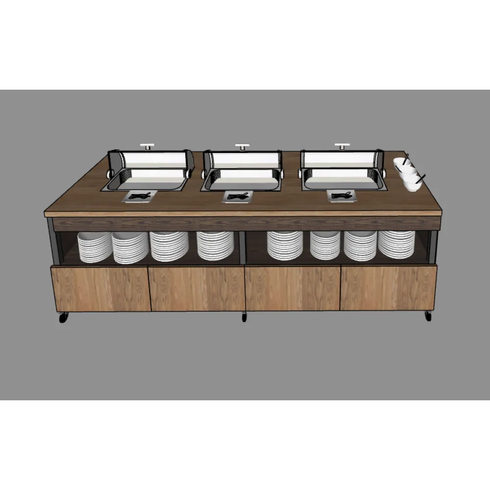 Bain-marie chaud en libre-service sur mesure (BHS-BV1-KAR)