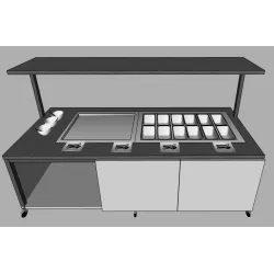 Bain-marie froid et surface réfrigérée en libre-service sur mesure