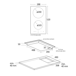 Table de cuisson vitrocéramique HOC30P