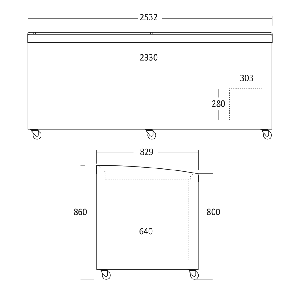 Vitrine de magasin 690L SIF900D (23424410000SIF900D)
