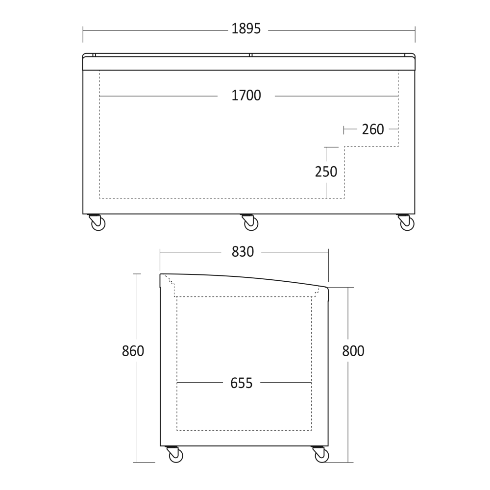 Vitrine de magasin 501L SIF700ADGC (23424410000SIF700ADGC)