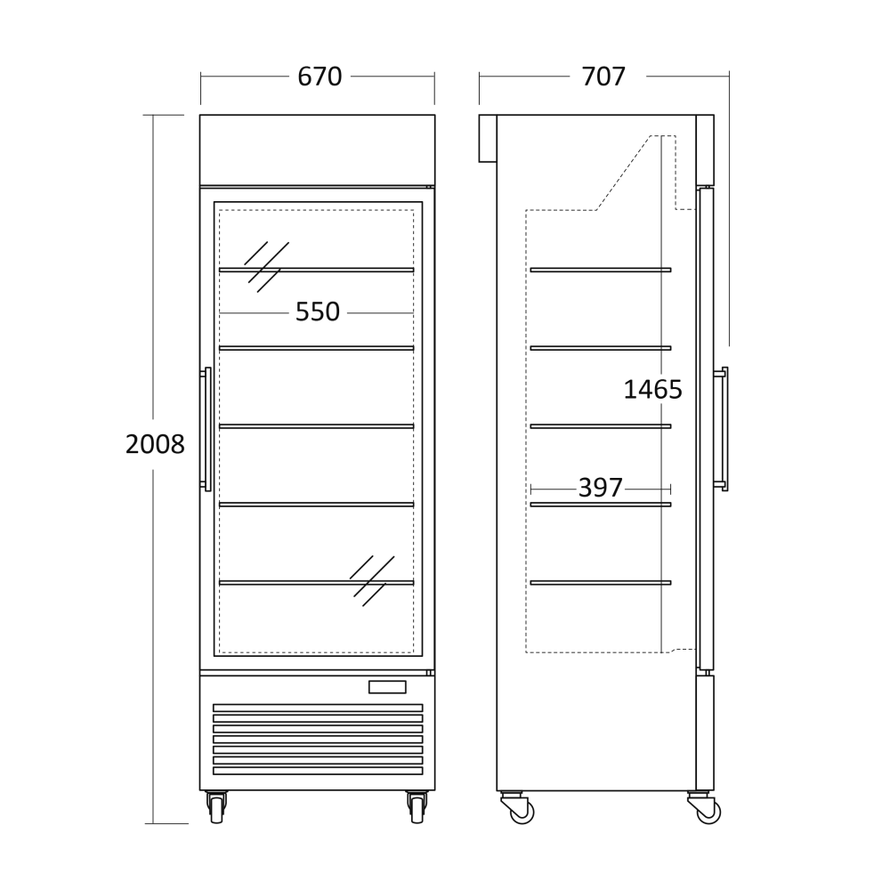 Vitrine congélateur 343L DF400BD (25324010000DF400BD)