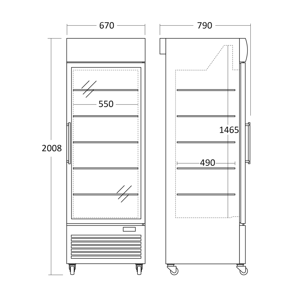 Vitrine congélateur 430L DF500BD (253240DF500BD)