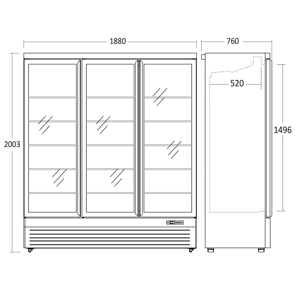 Vitrine congélateur 1090L DF1563BD (25324010000DF1563BD)