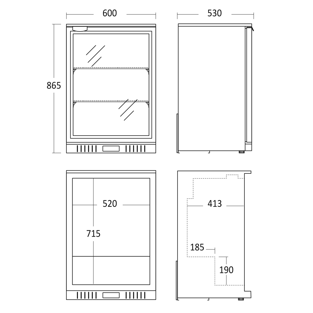 Réfrigérateur-vitrine 105L BB141HBA (26311010000BB141HBA)